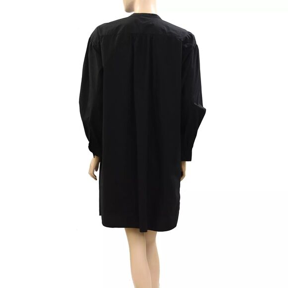 Nili Lotan Najam Mini Shirt Dress Long Sleeve Solid Oversized Black S NEW 273880 - Picture 5 of 6
